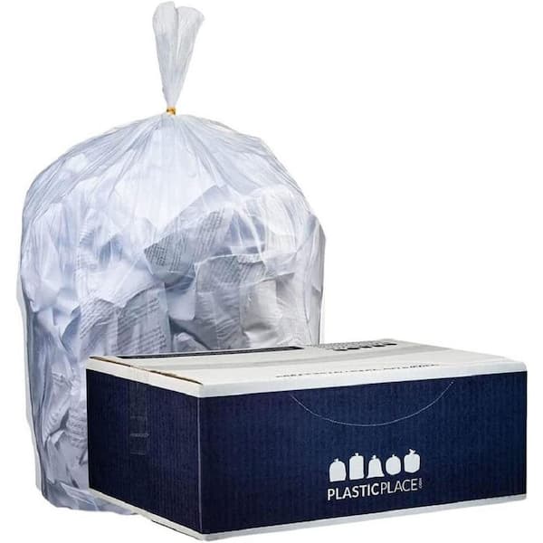 Plasticplace 42 Gallon Contractor Trash Bags 4.0 Mil Clear Heavy Duty Garbage Bags 33 x 48 (50 CASE)