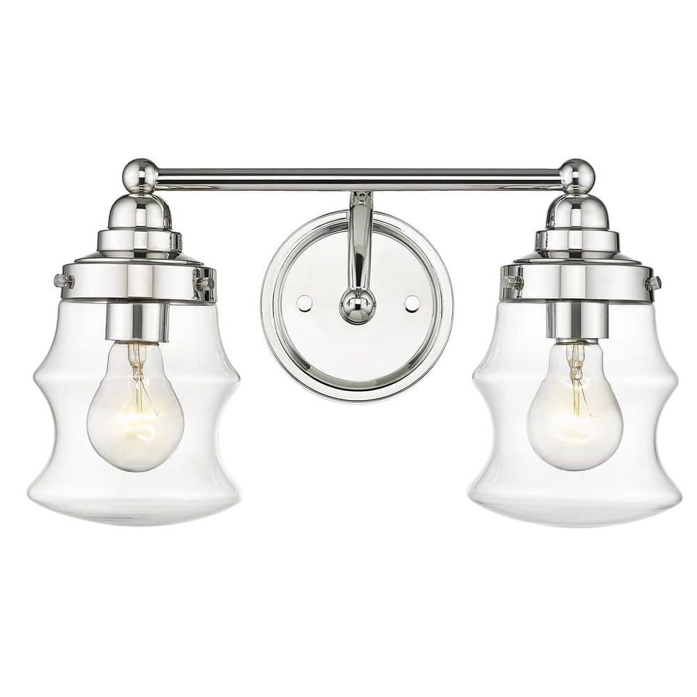 Acclaim Lighting Keal 16 In 2 Light Polished Nickel Vanity Light With Clear Glass In40072pn 5028