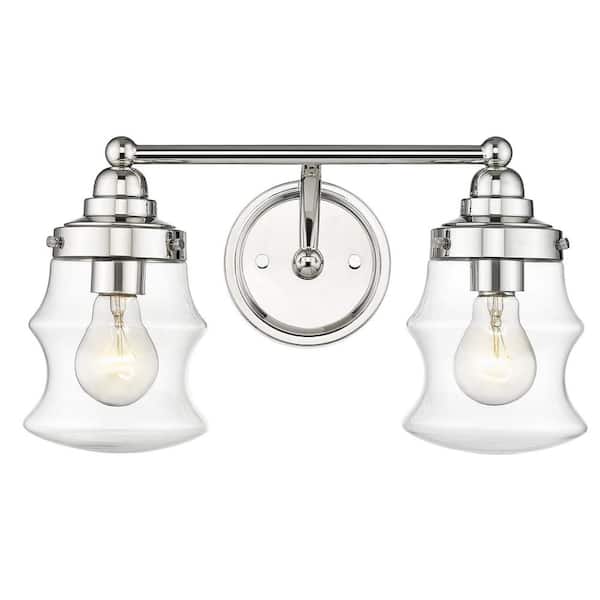 Acclaim Lighting Keal 16 in. 2-Light Polished Nickel Vanity Light with Clear Glass