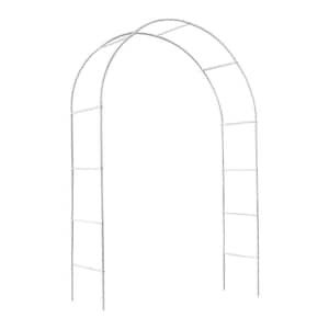 95 in. Metal Garden Arch Trellis, Adjustable Arbor Trellis for Garden Climbing Plants Support or Wedding Decor, White