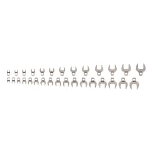 5/16-1 in., 8-24 mm 3/8 in. Drive Crowfoot Wrench Set (30-Piece)