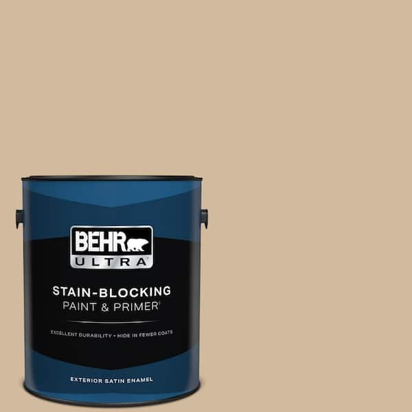 BEHR ULTRA 1 gal. #S280-3 Practical Tan Satin Enamel Exterior Paint & Primer