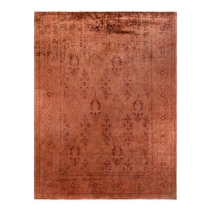 Fine Vibrance Brown 9 ft. x 12 ft. Solid Wool Indoor Area Rug