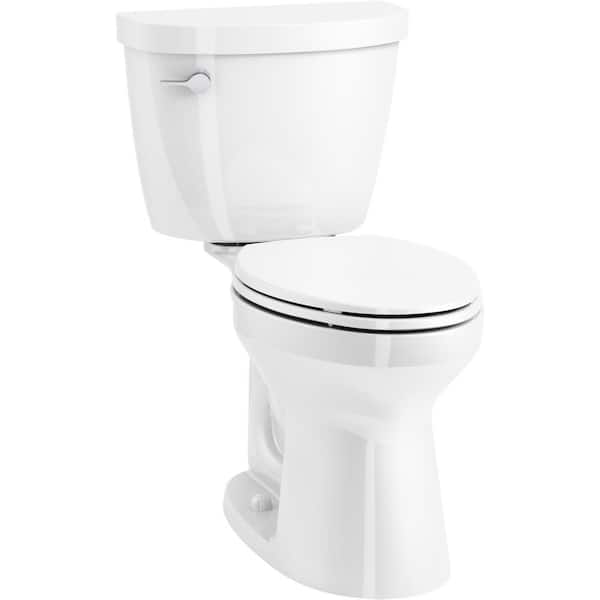 KOHLER Cimarron Comfort Height Revolution 360 2-piece 1.28 GPF Single Flush Elongated Toilet in White, Seat Not Included