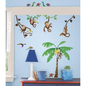 5 in. x 11.5 in. Monkey Business Peel and Stick Wall Decal