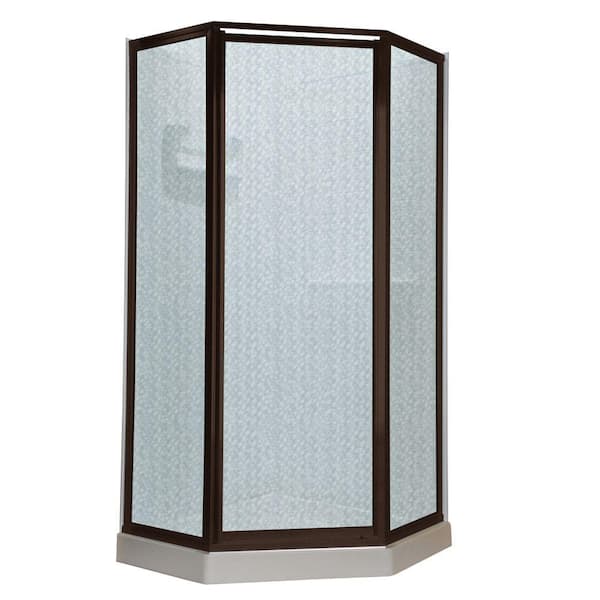 American Standard Prestige 24-1/4 in. x 68-1/2 in. Framed Neo-Angle Hinged Shower Door in Oil Rubbed Bronze without handle