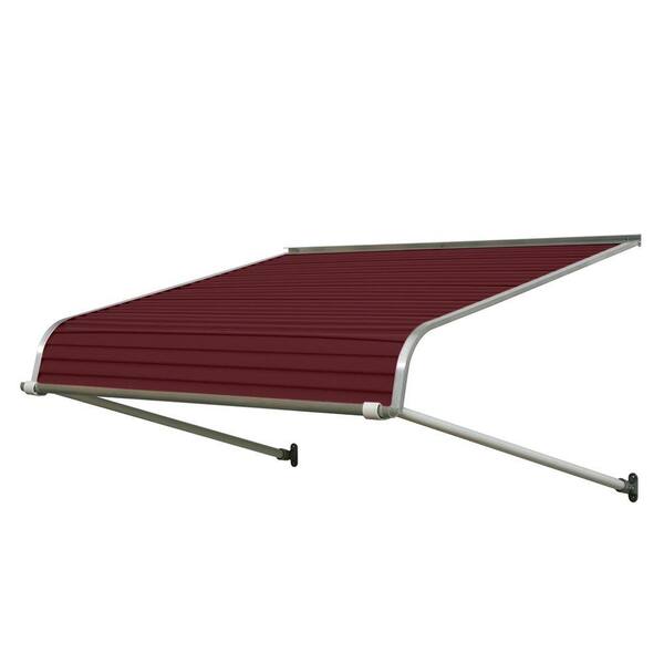 NuImage Awnings 8 ft. 1100 Series Door Canopy Aluminum Fixed Awning (15 in. H x 36 in. D) in Burgundy