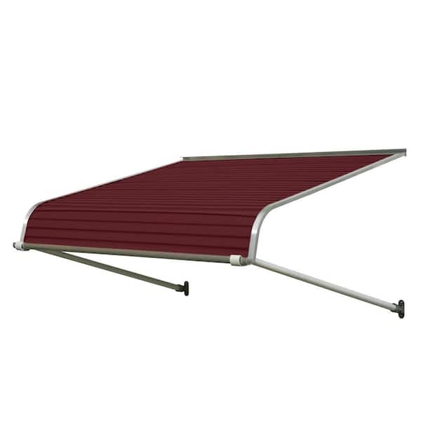 NuImage Awnings 7 ft. 1100 Series Door Canopy Aluminum Fixed Awning (20 in. H x 54 in. D) in Burgundy