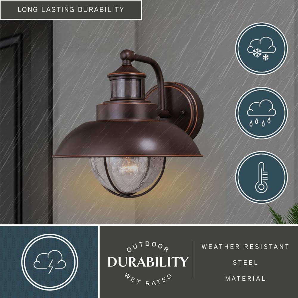 Burnished Bronze Nautical-Style Dimmable Wall Sconce