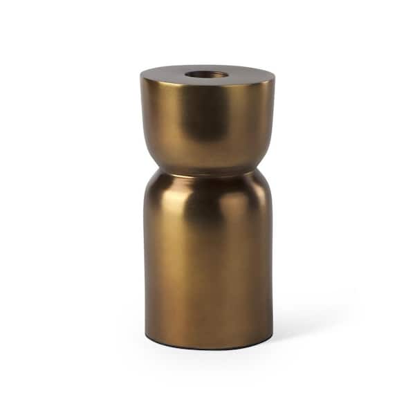 Mercana Malta Dark-Gold Aluminum Table Candle Sconces - Small