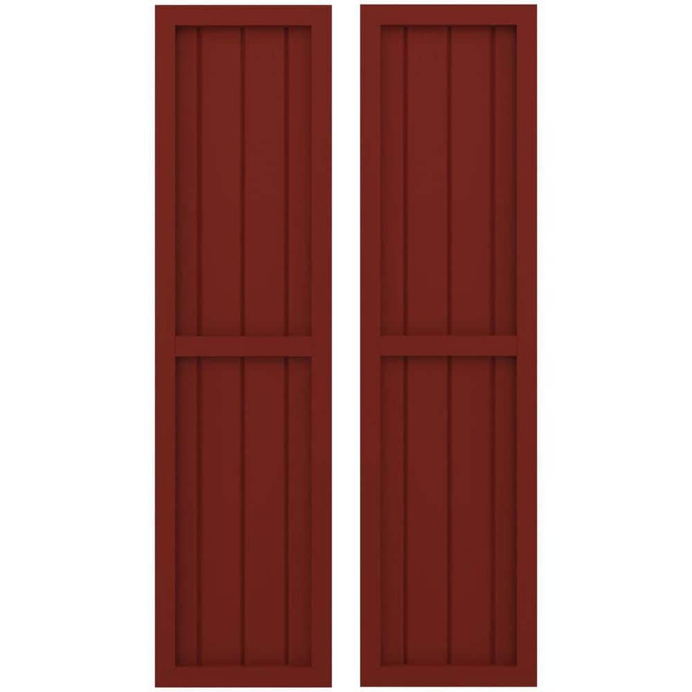 14-in W x 78-in H Americraft 4 Board Exterior Real Wood Two Equal Panel Framed Board and Batten Shutters Pepper Red price history on PriceWatchPro