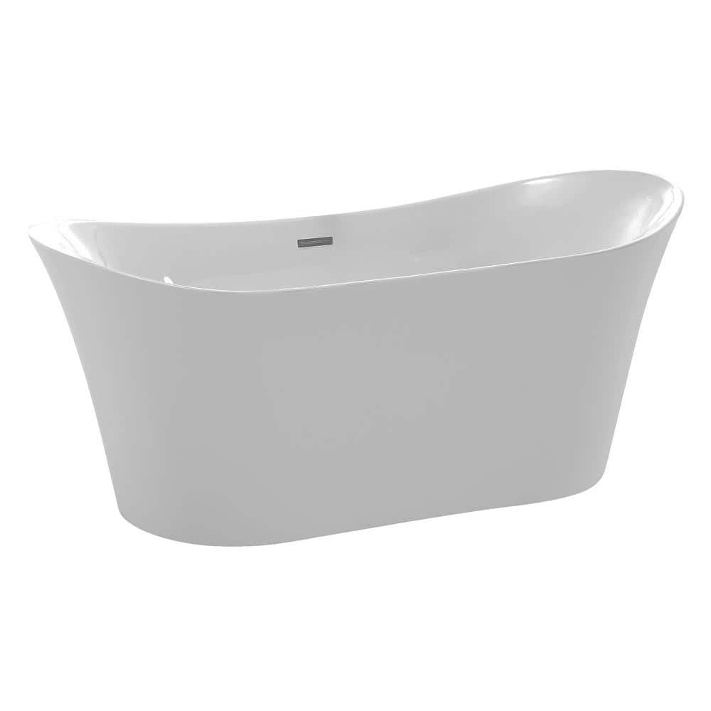 Eft Series 67 in. x 31 in. Flat Bottom Acrylic Freestanding 56 Gallon Soaki