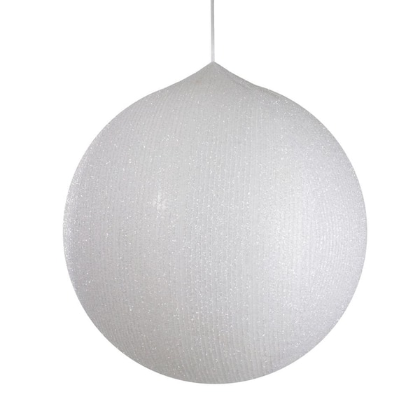 Northlight 19.5 in. White Tinsel Inflatable Christmas Ball Ornament Outdoor Decor