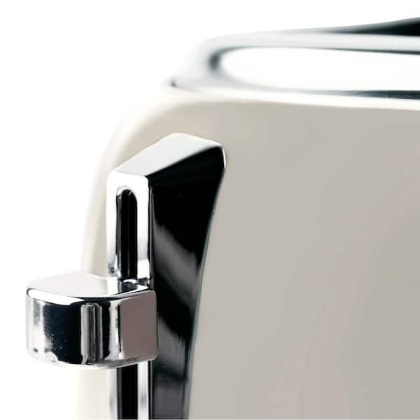 Defrost Kettle Reheat & Stop Smith-Style Premium Toaster Slice Chrome & Wooden Effect Decoration with Wide Slots & Slide Out Crumb Tray Centre Function White/Silver 6 Browning Settings