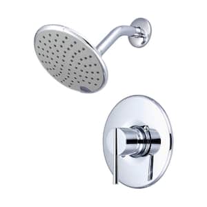 i2v 1-Handle Wall Mount Shower Faucet Trim Kit in Polished Chrome with Rain Showerhead (Valve not Included)