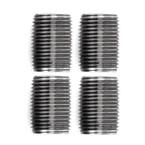 Pipe Decor 1/2 in. Close Black Iron Pipe Connector (4-Pack)