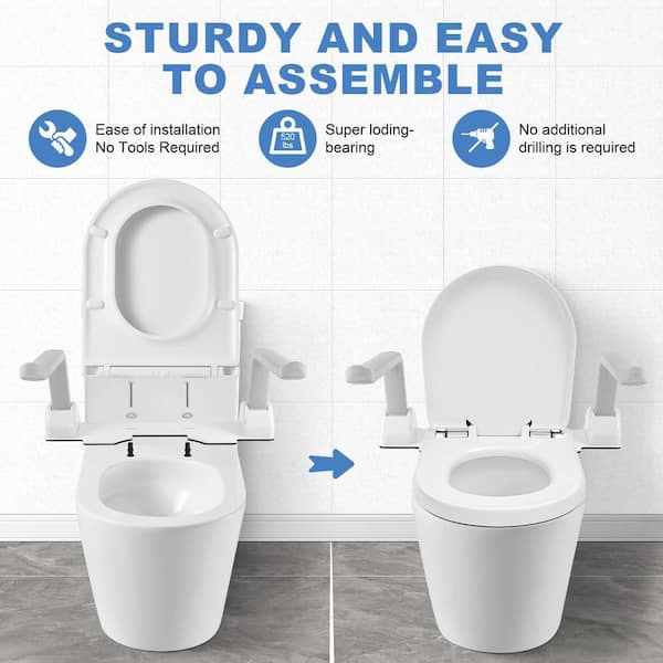 Zeafive 22.6 in. Toilet Safety Rails for Senior, Handicap Toilet