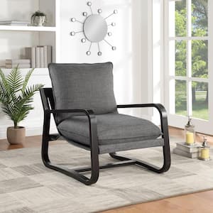 Barcelona Charcoal Polyester Fabric Sling Chair with Metal Frame