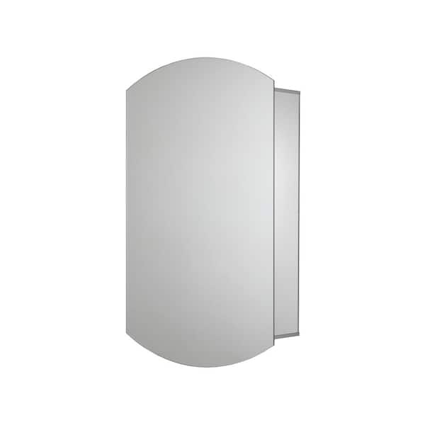 Croydex 16-in x 26-in Surface/Recessed Mount Silver Mirrored Arched Medicine Cabinet