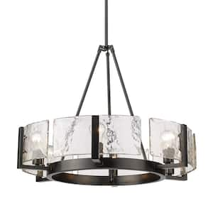 Aenon 6-Light Matte Black Round Chandelier