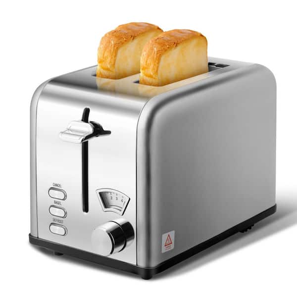 Elexnux 825 W 2-slice Silver Toaster with 5-Browning Settings