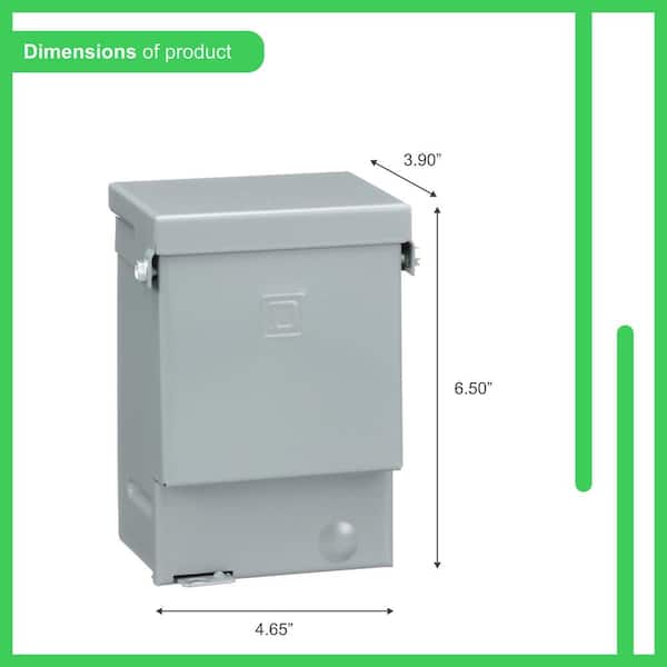 Square D QO200TRNM Outdoor 60A 240V AC Disconnect - 2-Pole Non-Fusible, NEMA 3R - View #2