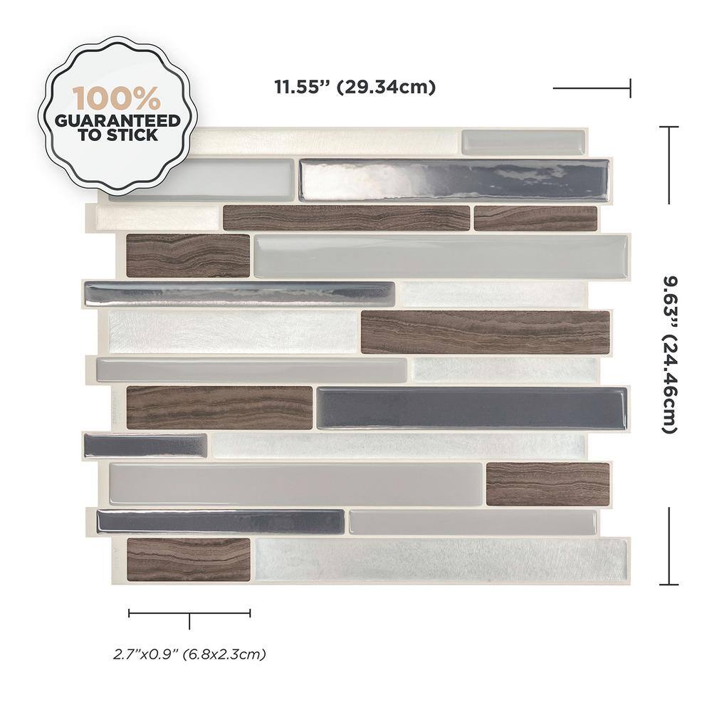 Milano Argento Peel and Stick 3D Backsplash Tiles