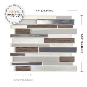 Milano Argento 11.55 in. x 9.63 in. Vinyl Peel and Stick Tile (2.8 sq. ft. / 4-Pack)