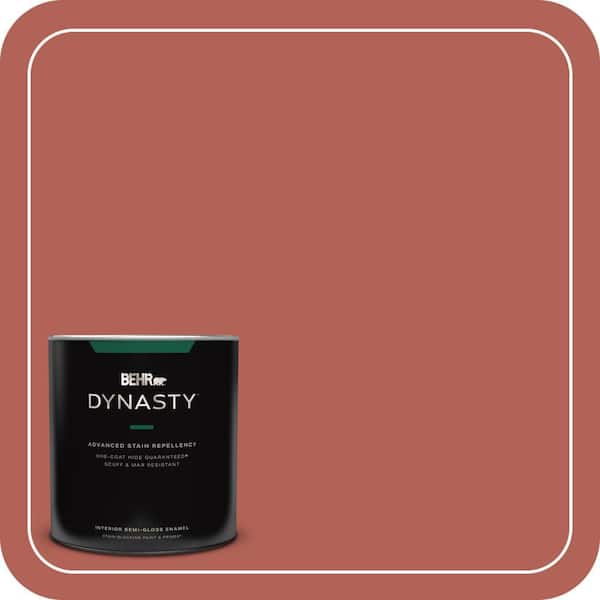 BEHR DYNASTY 1 qt. #QE-04 Chimayo Red Semi-Gloss Enamel Interior Stain-Blocking Paint and Primer