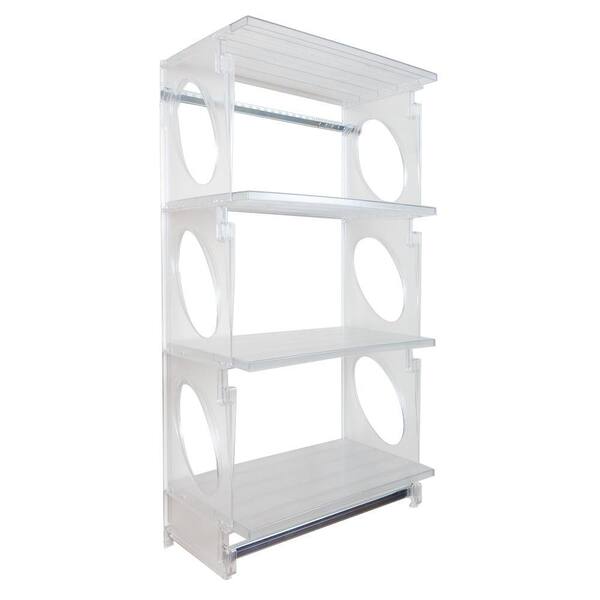 KiO Urban Elite 48 in. H x 25.5 in. W x 14 in. D Closet Shelving Kit in Frost