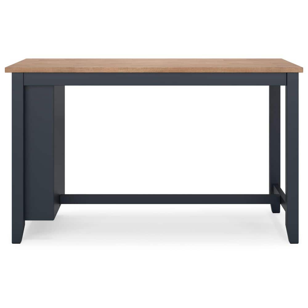 Beige and Blue Extendable Mango Wood Counter Height Dining Table