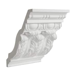 8 in. x 8-5/16 in. x 6 in. Polyurethane Long Acanthus Leaf Crown Moulding Sample