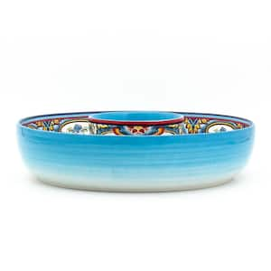 13in Zanzibar 2-Piece Multicolor Ceramic Chip and Dip