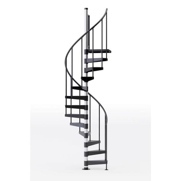 Mylen STAIRS Reroute Prime Interior 42in Diameter, Fits Height 102in - 114in, 1 42in Tall Platform Rail Spiral Staircase Kit