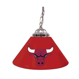 Chicago Bulls NBA 14 in. Single Shade Stainless Steel Hanging Lamp