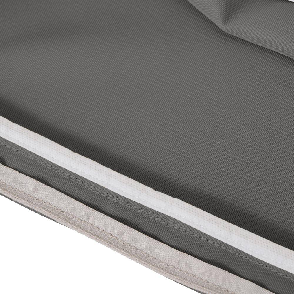 Montlake FadeSafe Light Charcoal Grey Patio Chaise Lounge Cushion Slip Cover, 72"L x 21"W