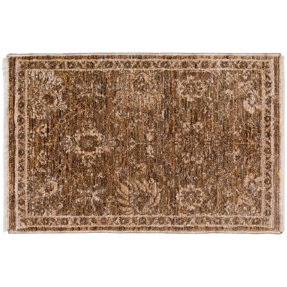 Addison Rugs Yarra Vintage Brown 1 ft. 8 in. x 2 ft. 6 in. Area Rug ...