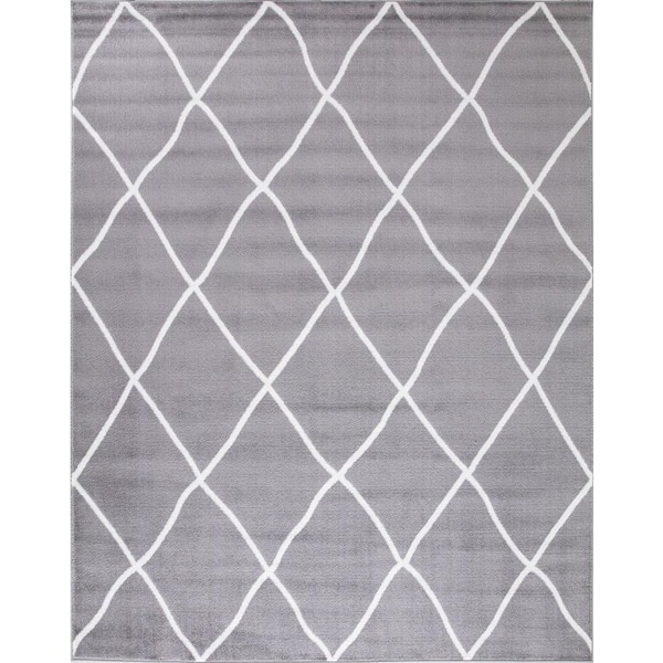 Concord Global Trading Madison Collection Diamond Gray 3 ft. x 4 ft. Area Rug