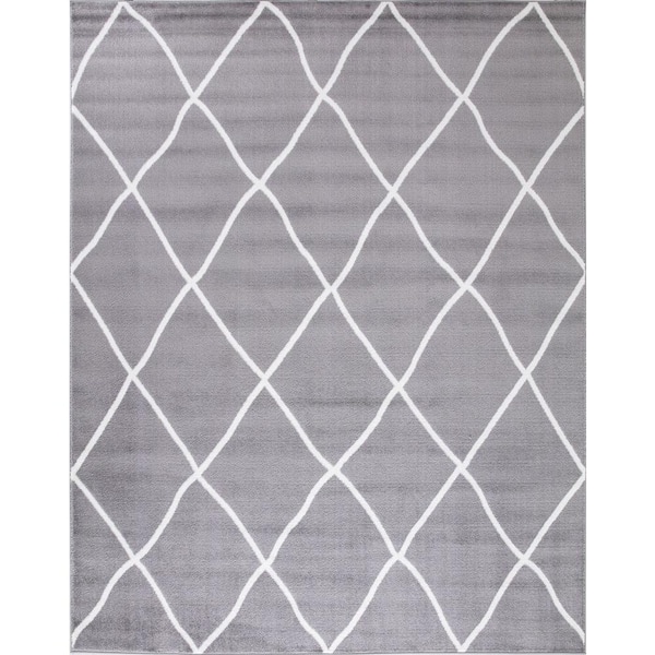 Madison Collection Diamond Gray 7 ft. x 9 ft. Area Rug