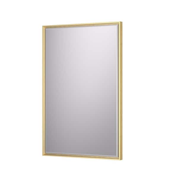 40 in. W x 30 in. H Framed Rectangular Brushed Gold Mirrors for Bathroom Wall Beveled Mirror Bathroom Vanity Mirror