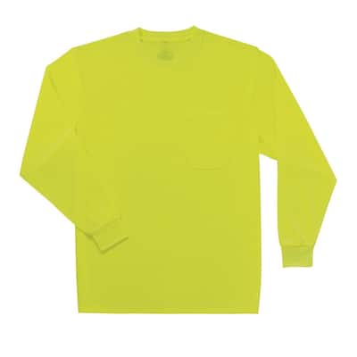 GloWear 8091 Medium Hi Vis Lime Long Sleeve T-Shirt