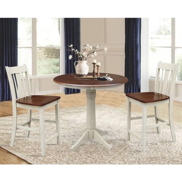 International Concepts Olivia 36 In Round Almond And Espresso Counter Height Table K12 36rt 27b 6b The Home Depot Espresso Counter Height Table, 36 Inch Round Counter Height Table