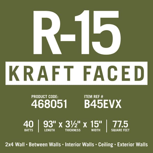 Knauf R-19 15 In. X 39 Ft. Standard Kraft Faced Roll Fiberglass Insulation  - Power Townsend Company