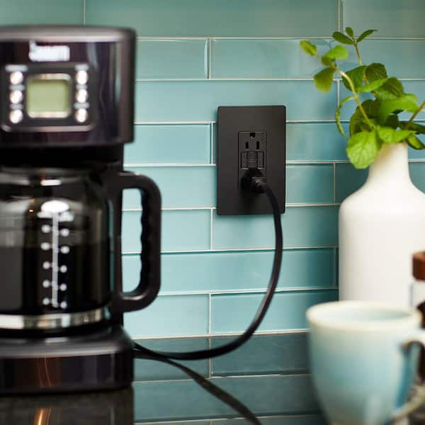 Legrand - radiant 15 Amp 125 Volt Tamper Resistant GFCI Residential/Commercial Decorator Duplex Outlet, Graphite