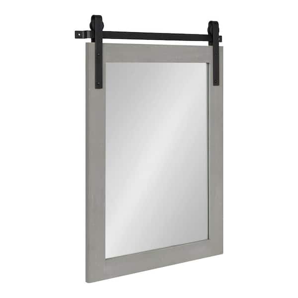 Kate and Laurel Cates 24 in. x 18 in. Classic Rectangle Framed Gray Wall Mirror