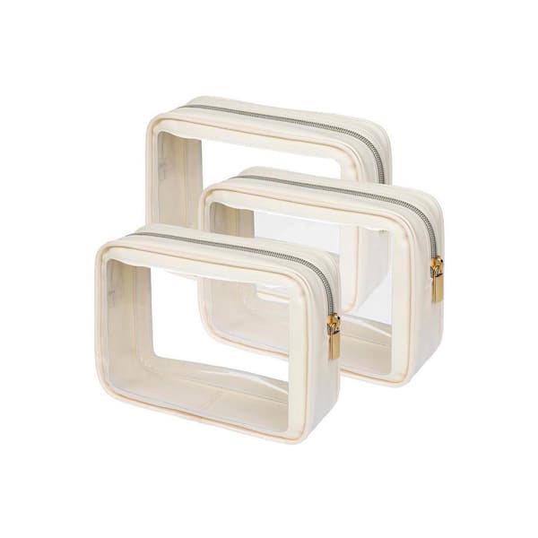 Color-Edged Clear Travel Toiletry Bag, TSA Approved for Hassle-Free Airport Security, Transparent PVC Material