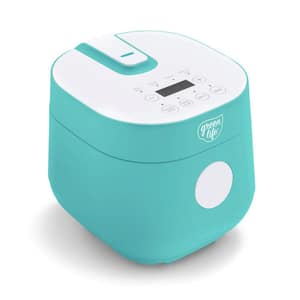 Go Grains 4-Cup Turquoise Electric Grains and Rice Cooker