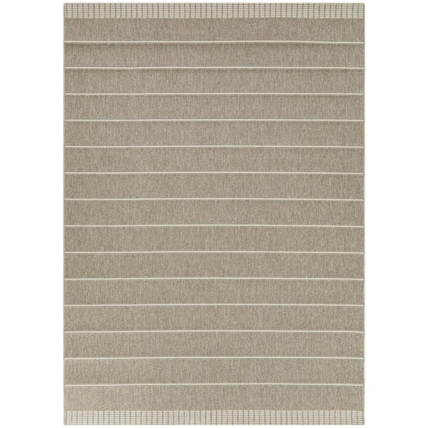 BALTA Campert Tan 8 ft. x 10 ft.  Striped Indoor/Outdoor Area Rug