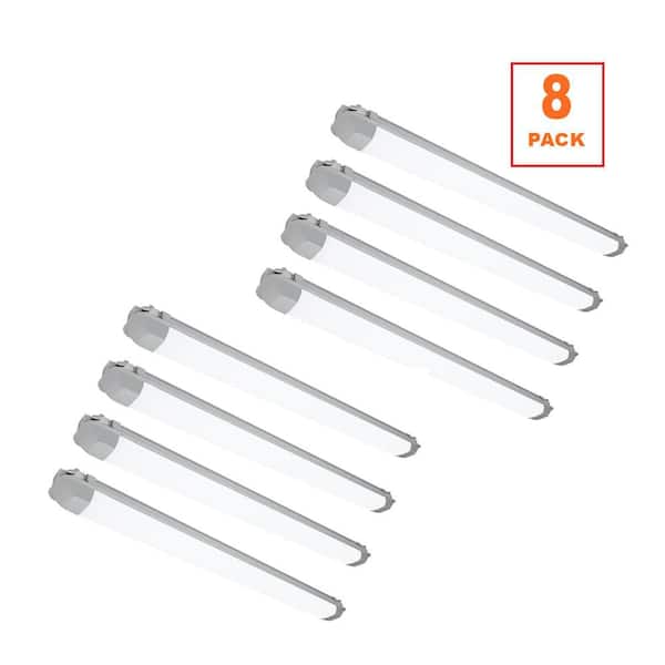 8-Pack 4 ft. Vapor Tight 4500 Lumens LED Wraparound Light Fixture 120-277V Adjustable CCT Wet Rated Harsh Conditions