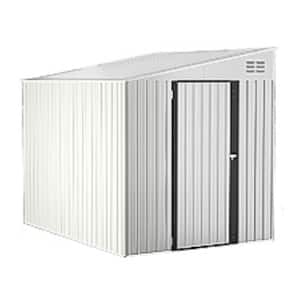 6 ft. W x 8 ft. D Outdoor Lean to Storage Metal Shed Grey (48 sq.ft.)